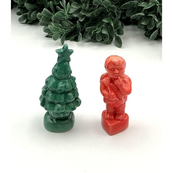 Vintage Wade England Christmas Tree & Cherub Figurines Porcelain Miniatures Gree - Picture 5 of 6
